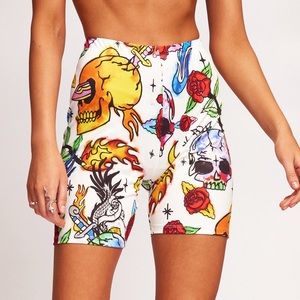 JADED LONDON skull print cycling shorts